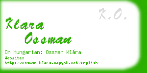 klara ossman business card